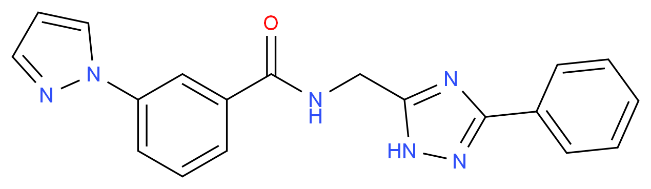 N-[(3-phenyl-1H-1,2,4-triazol-5-yl)methyl]-3-(1H-pyrazol-1-yl)benzamide_Molecular_structure_CAS_)
