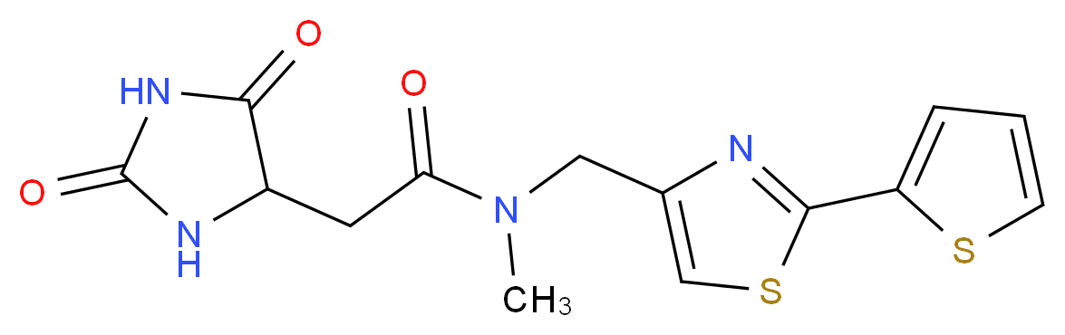 2-(2,5-dioxo-4-imidazolidinyl)-N-methyl-N-{[2-(2-thienyl)-1,3-thiazol-4-yl]methyl}acetamide_Molecular_structure_CAS_)
