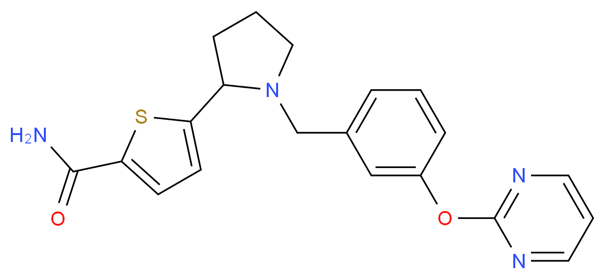 5-{1-[3-(2-pyrimidinyloxy)benzyl]-2-pyrrolidinyl}-2-thiophenecarboxamide_Molecular_structure_CAS_)
