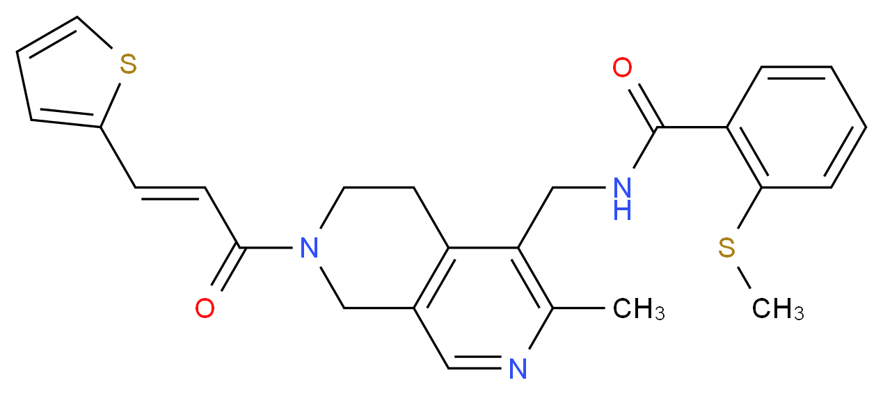 N-({3-methyl-7-[(2E)-3-(2-thienyl)-2-propenoyl]-5,6,7,8-tetrahydro-2,7-naphthyridin-4-yl}methyl)-2-(methylthio)benzamide_Molecular_structure_CAS_)