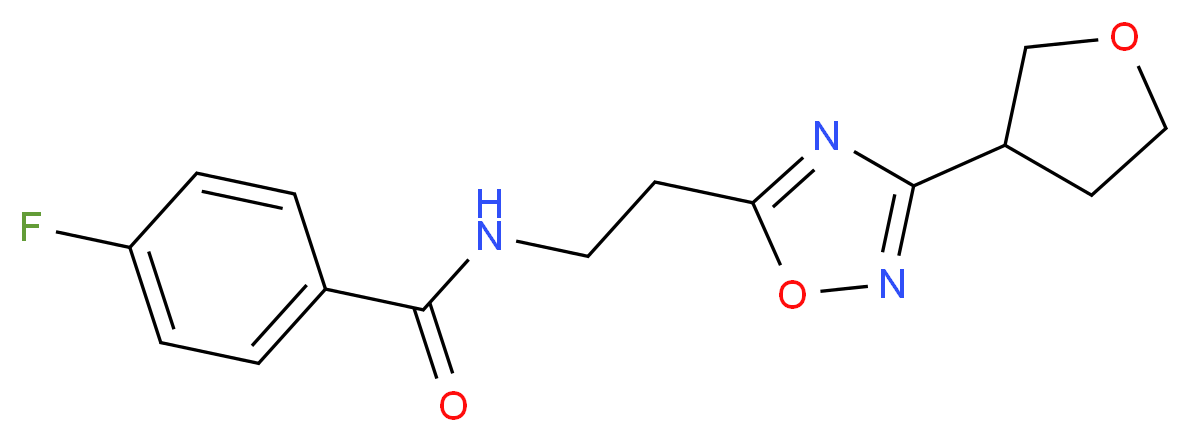 4-fluoro-N-{2-[3-(tetrahydrofuran-3-yl)-1,2,4-oxadiazol-5-yl]ethyl}benzamide_Molecular_structure_CAS_)