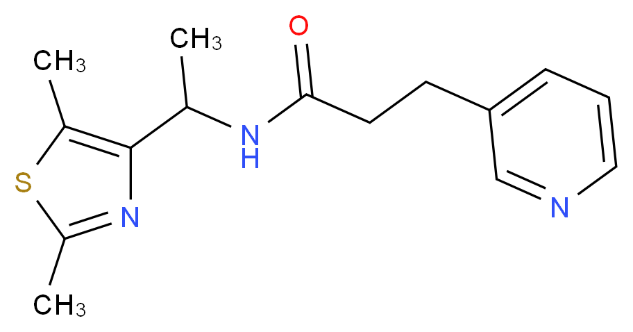 N-[1-(2,5-dimethyl-1,3-thiazol-4-yl)ethyl]-3-(3-pyridinyl)propanamide_Molecular_structure_CAS_)
