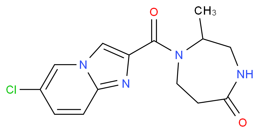 1-[(6-chloroimidazo[1,2-a]pyridin-2-yl)carbonyl]-2-methyl-1,4-diazepan-5-one_Molecular_structure_CAS_)