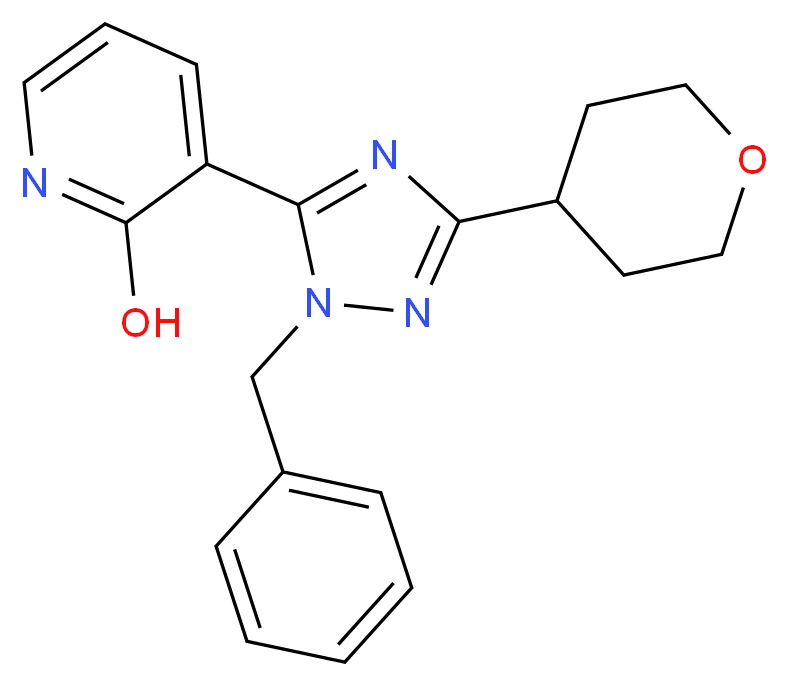 3-[1-benzyl-3-(tetrahydro-2H-pyran-4-yl)-1H-1,2,4-triazol-5-yl]pyridin-2-ol_Molecular_structure_CAS_)