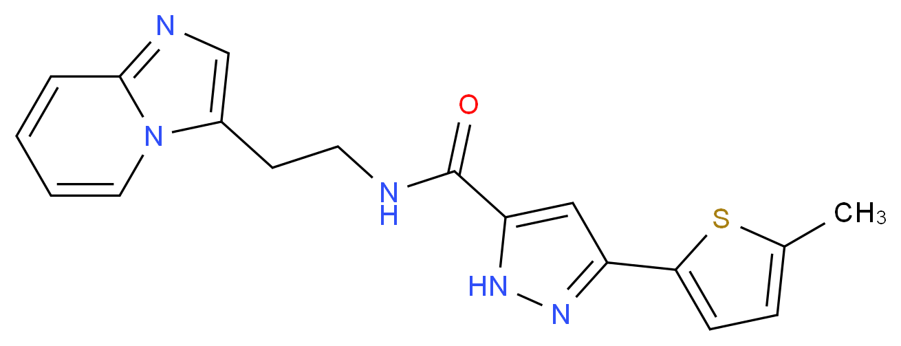 N-(2-imidazo[1,2-a]pyridin-3-ylethyl)-3-(5-methyl-2-thienyl)-1H-pyrazole-5-carboxamide_Molecular_structure_CAS_)