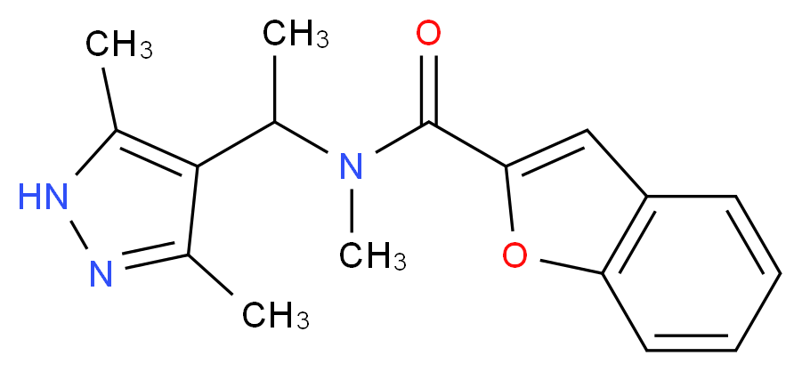 N-[1-(3,5-dimethyl-1H-pyrazol-4-yl)ethyl]-N-methyl-1-benzofuran-2-carboxamide_Molecular_structure_CAS_)