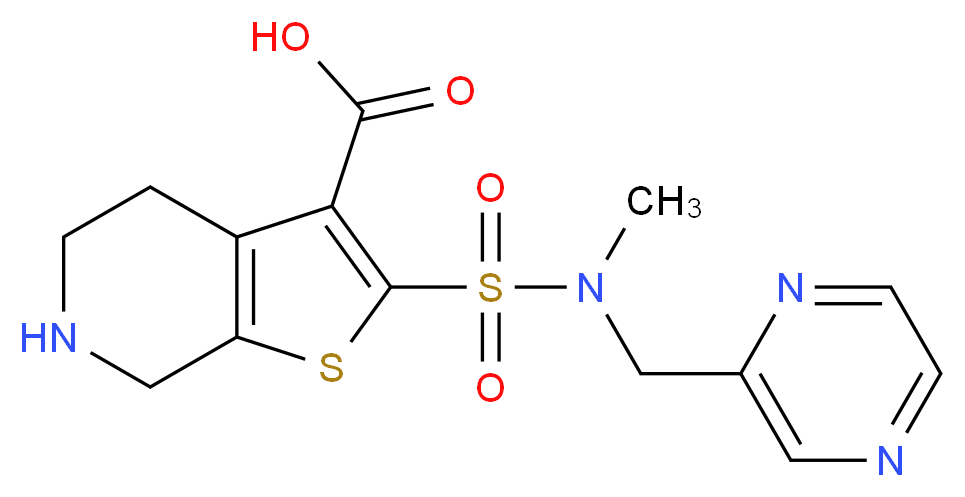 2-{[methyl(pyrazin-2-ylmethyl)amino]sulfonyl}-4,5,6,7-tetrahydrothieno[2,3-c]pyridine-3-carboxylic acid_Molecular_structure_CAS_)