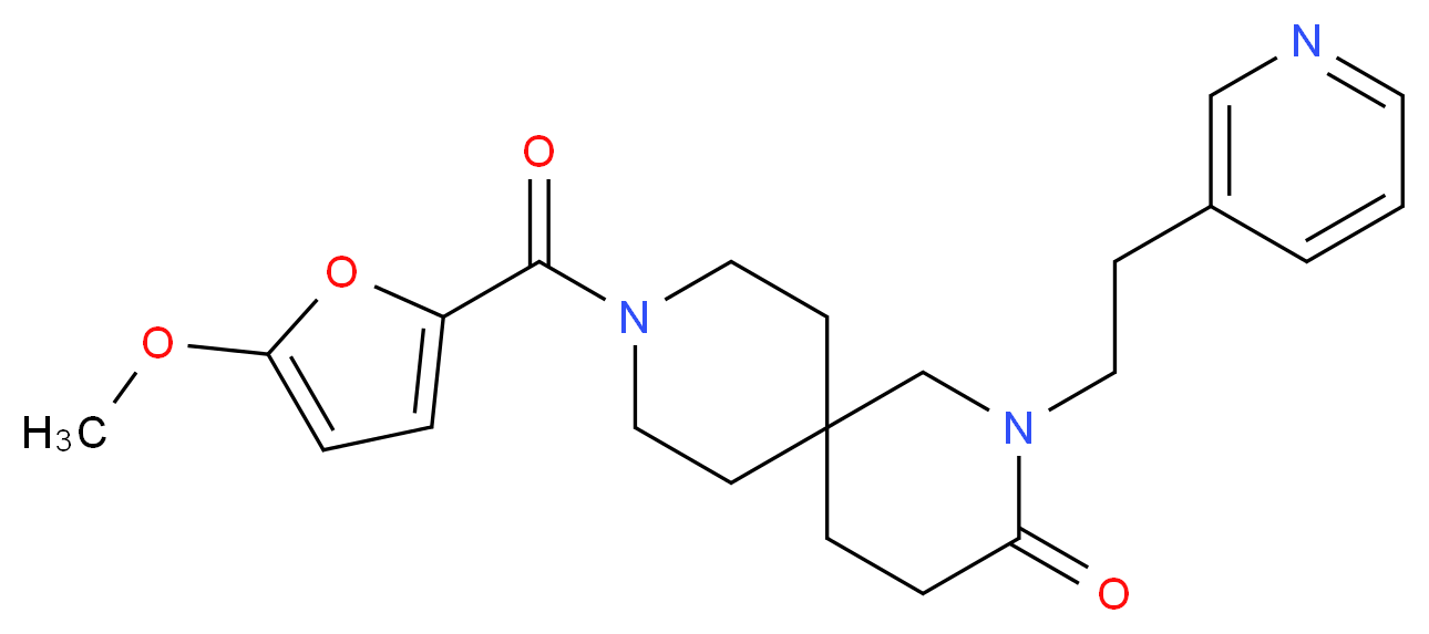 9-(5-methoxy-2-furoyl)-2-(2-pyridin-3-ylethyl)-2,9-diazaspiro[5.5]undecan-3-one_Molecular_structure_CAS_)