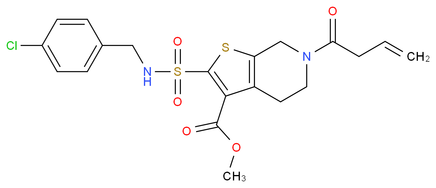 methyl 6-(3-butenoyl)-2-{[(4-chlorobenzyl)amino]sulfonyl}-4,5,6,7-tetrahydrothieno[2,3-c]pyridine-3-carboxylate_Molecular_structure_CAS_)