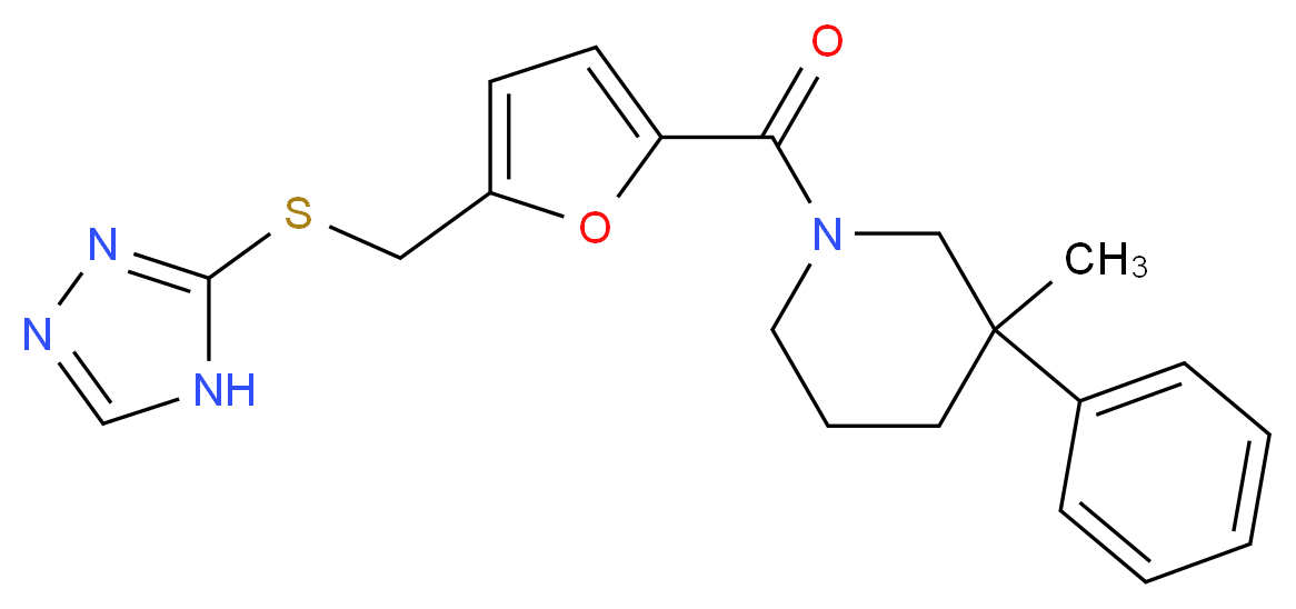 3-methyl-3-phenyl-1-{5-[(4H-1,2,4-triazol-3-ylthio)methyl]-2-furoyl}piperidine_Molecular_structure_CAS_)