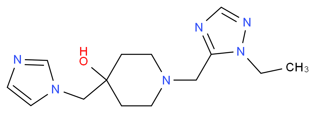 1-[(1-ethyl-1H-1,2,4-triazol-5-yl)methyl]-4-(1H-imidazol-1-ylmethyl)piperidin-4-ol_Molecular_structure_CAS_)