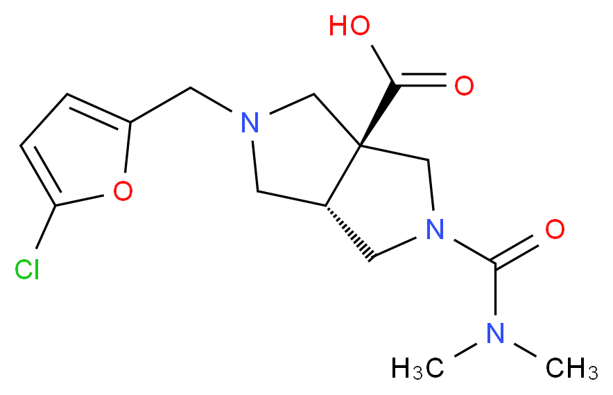 (3aS*,6aS*)-2-[(5-chloro-2-furyl)methyl]-5-[(dimethylamino)carbonyl]hexahydropyrrolo[3,4-c]pyrrole-3a(1H)-carboxylic acid_Molecular_structure_CAS_)