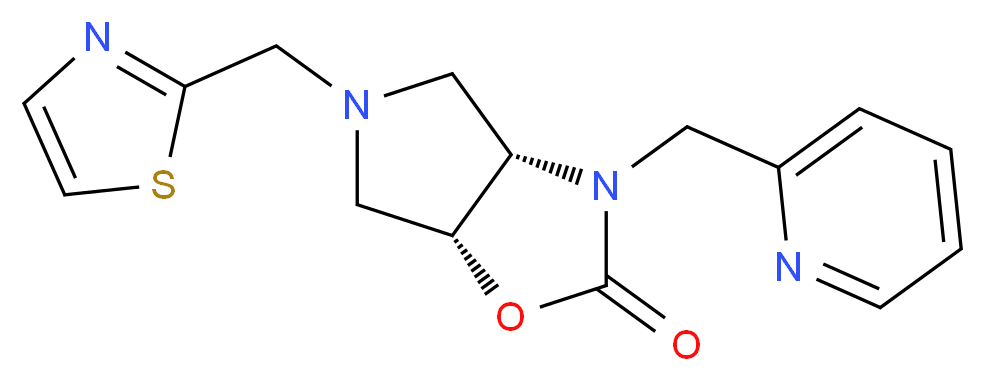 (3aS*,6aR*)-3-(2-pyridinylmethyl)-5-(1,3-thiazol-2-ylmethyl)hexahydro-2H-pyrrolo[3,4-d][1,3]oxazol-2-one_Molecular_structure_CAS_)