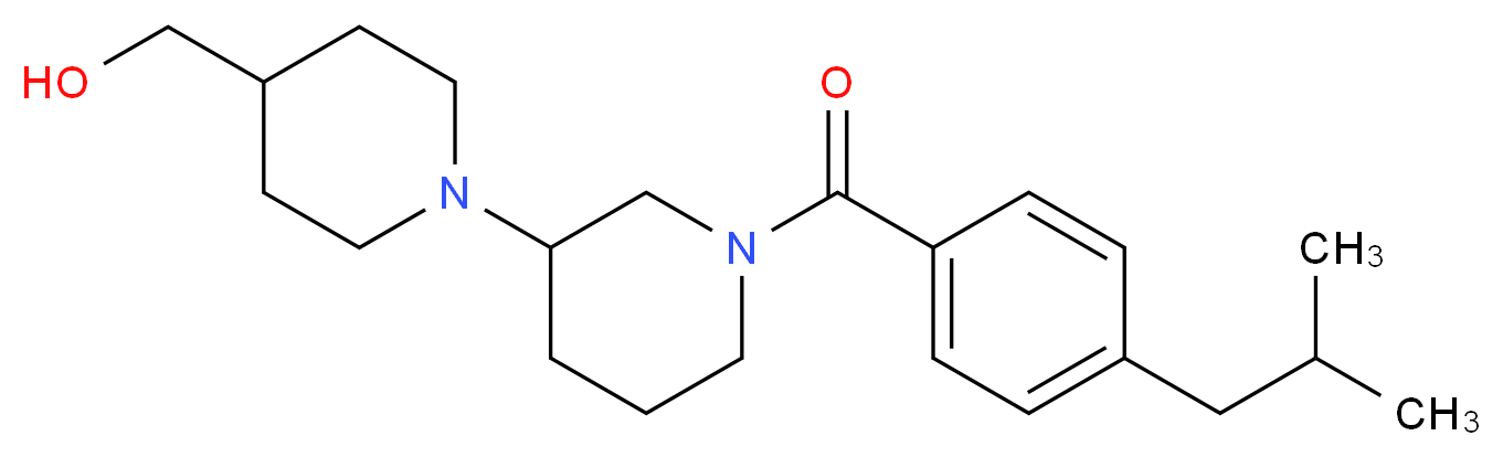 [1'-(4-isobutylbenzoyl)-1,3'-bipiperidin-4-yl]methanol_Molecular_structure_CAS_)