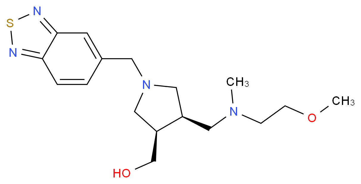 ((3R*,4R*)-1-(2,1,3-benzothiadiazol-5-ylmethyl)-4-{[(2-methoxyethyl)(methyl)amino]methyl}pyrrolidin-3-yl)methanol_Molecular_structure_CAS_)