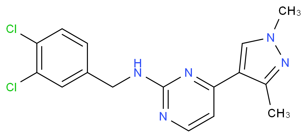 N-(3,4-dichlorobenzyl)-4-(1,3-dimethyl-1H-pyrazol-4-yl)pyrimidin-2-amine_Molecular_structure_CAS_)