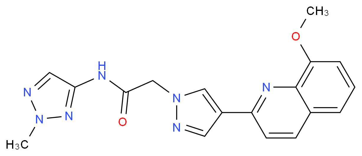 2-[4-(8-methoxyquinolin-2-yl)-1H-pyrazol-1-yl]-N-(2-methyl-2H-1,2,3-triazol-4-yl)acetamide_Molecular_structure_CAS_)