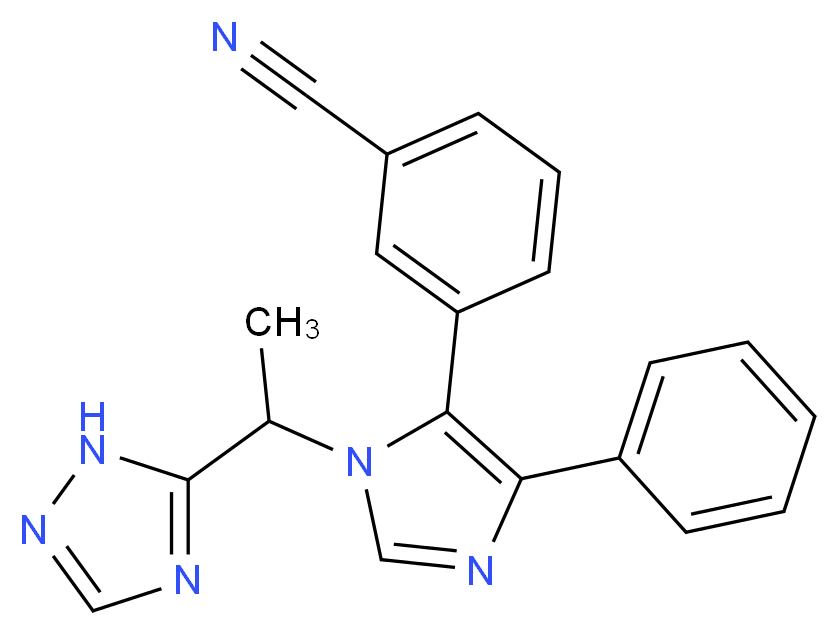 3-{4-phenyl-1-[1-(1H-1,2,4-triazol-5-yl)ethyl]-1H-imidazol-5-yl}benzonitrile_Molecular_structure_CAS_)