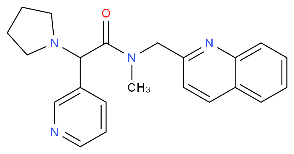 N-methyl-2-(3-pyridinyl)-2-(1-pyrrolidinyl)-N-(2-quinolinylmethyl)acetamide_Molecular_structure_CAS_)