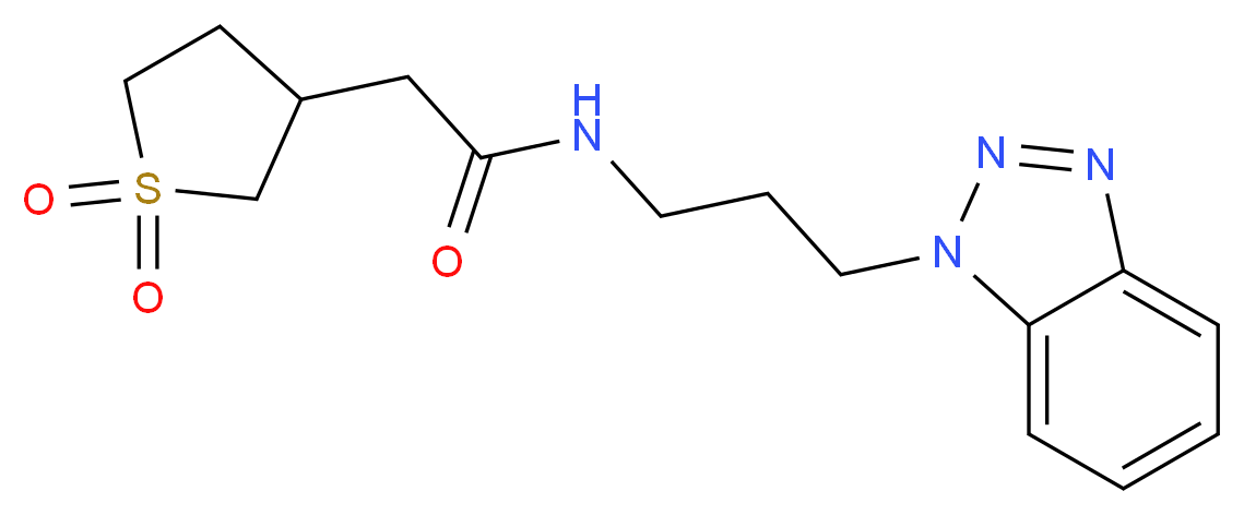 N-[3-(1H-1,2,3-benzotriazol-1-yl)propyl]-2-(1,1-dioxidotetrahydro-3-thienyl)acetamide_Molecular_structure_CAS_)