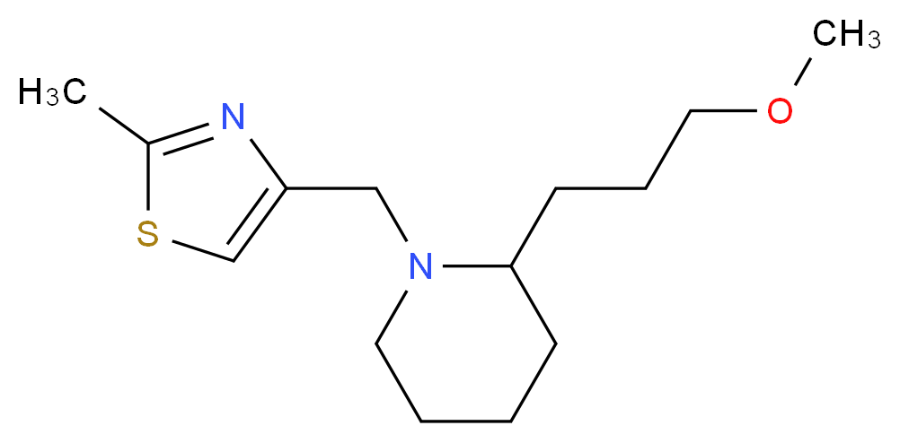 2-(3-methoxypropyl)-1-[(2-methyl-1,3-thiazol-4-yl)methyl]piperidine_Molecular_structure_CAS_)