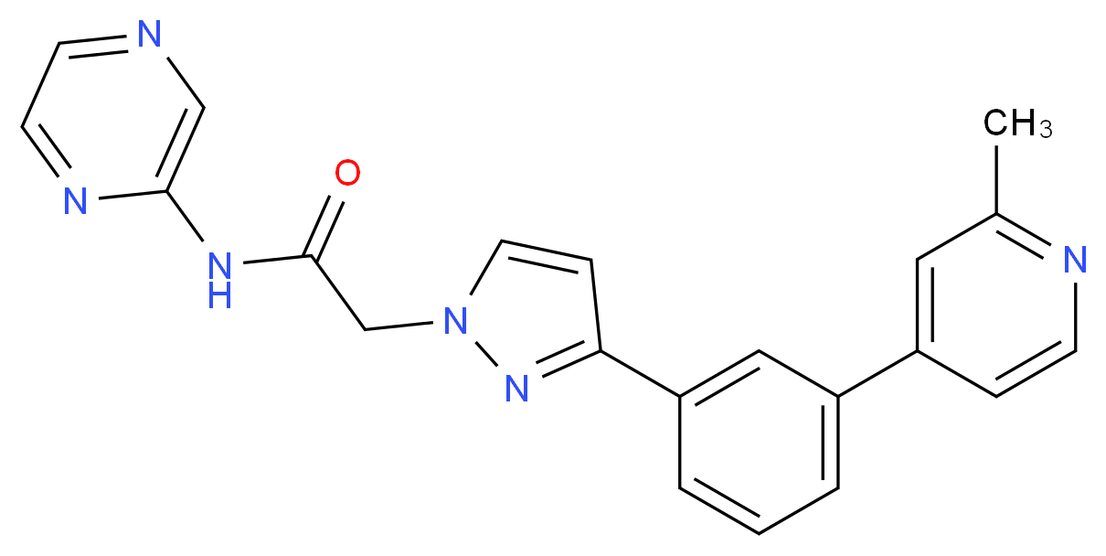 2-{3-[3-(2-methyl-4-pyridinyl)phenyl]-1H-pyrazol-1-yl}-N-2-pyrazinylacetamide_Molecular_structure_CAS_)