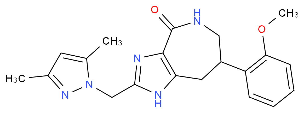 2-[(3,5-dimethyl-1H-pyrazol-1-yl)methyl]-7-(2-methoxyphenyl)-5,6,7,8-tetrahydroimidazo[4,5-c]azepin-4(1H)-one_Molecular_structure_CAS_)