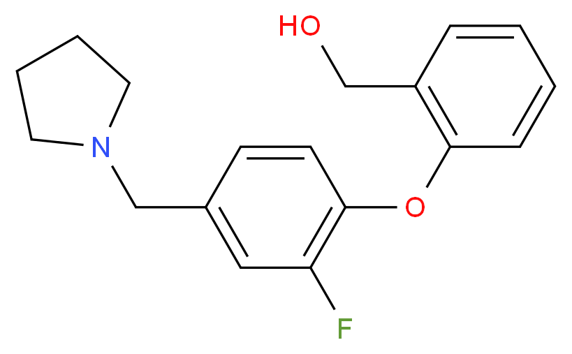 {2-[2-fluoro-4-(pyrrolidin-1-ylmethyl)phenoxy]phenyl}methanol_Molecular_structure_CAS_)