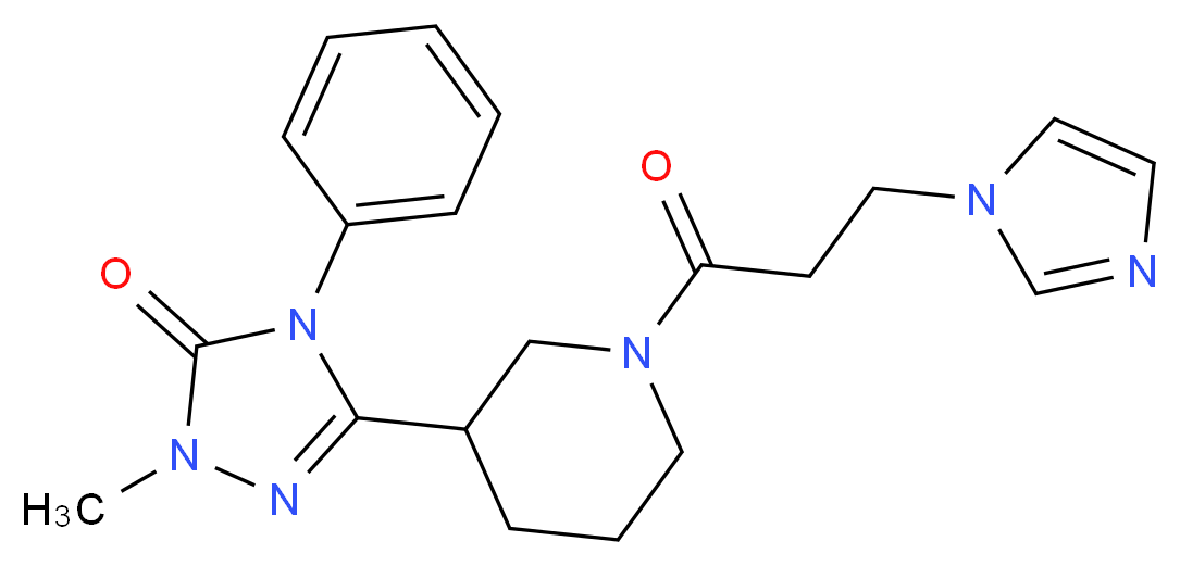 5-{1-[3-(1H-imidazol-1-yl)propanoyl]piperidin-3-yl}-2-methyl-4-phenyl-2,4-dihydro-3H-1,2,4-triazol-3-one_Molecular_structure_CAS_)