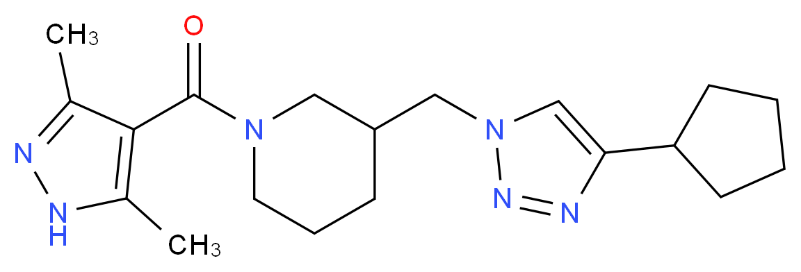 3-[(4-cyclopentyl-1H-1,2,3-triazol-1-yl)methyl]-1-[(3,5-dimethyl-1H-pyrazol-4-yl)carbonyl]piperidine_Molecular_structure_CAS_)