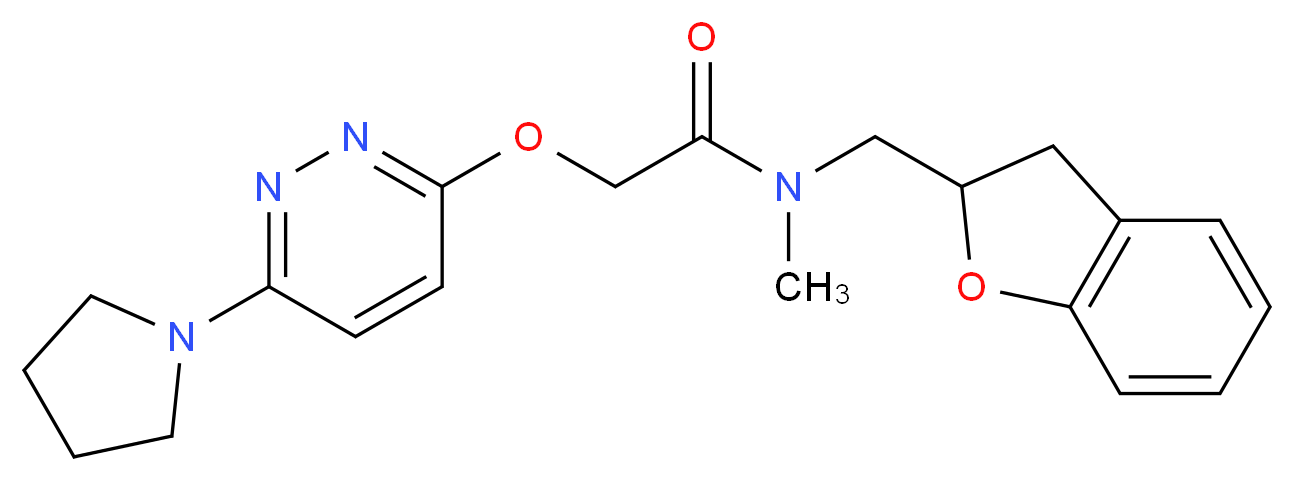 N-(2,3-dihydro-1-benzofuran-2-ylmethyl)-N-methyl-2-{[6-(1-pyrrolidinyl)-3-pyridazinyl]oxy}acetamide_Molecular_structure_CAS_)