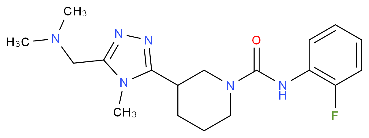 3-{5-[(dimethylamino)methyl]-4-methyl-4H-1,2,4-triazol-3-yl}-N-(2-fluorophenyl)piperidine-1-carboxamide_Molecular_structure_CAS_)