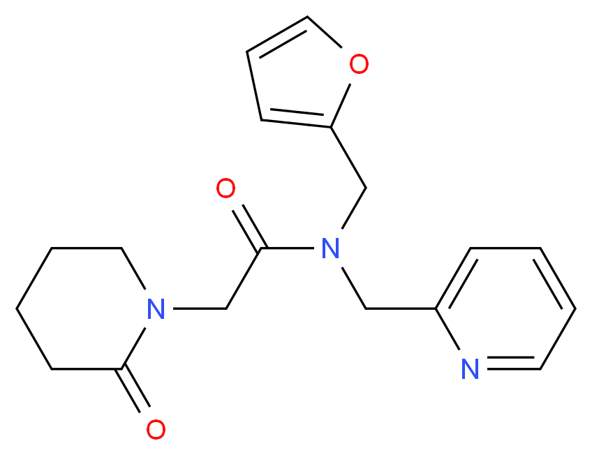 N-(2-furylmethyl)-2-(2-oxopiperidin-1-yl)-N-(pyridin-2-ylmethyl)acetamide_Molecular_structure_CAS_)