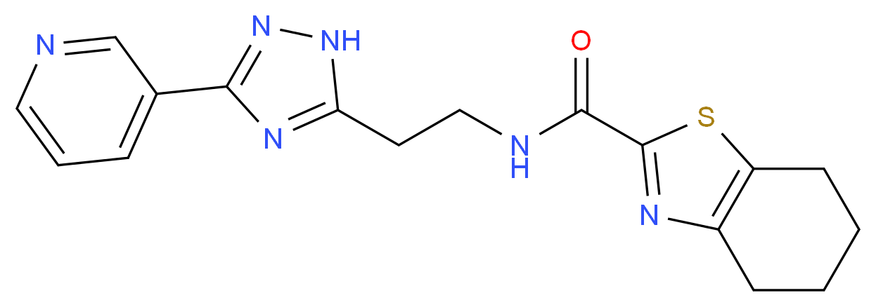 N-[2-(3-pyridin-3-yl-1H-1,2,4-triazol-5-yl)ethyl]-4,5,6,7-tetrahydro-1,3-benzothiazole-2-carboxamide_Molecular_structure_CAS_)