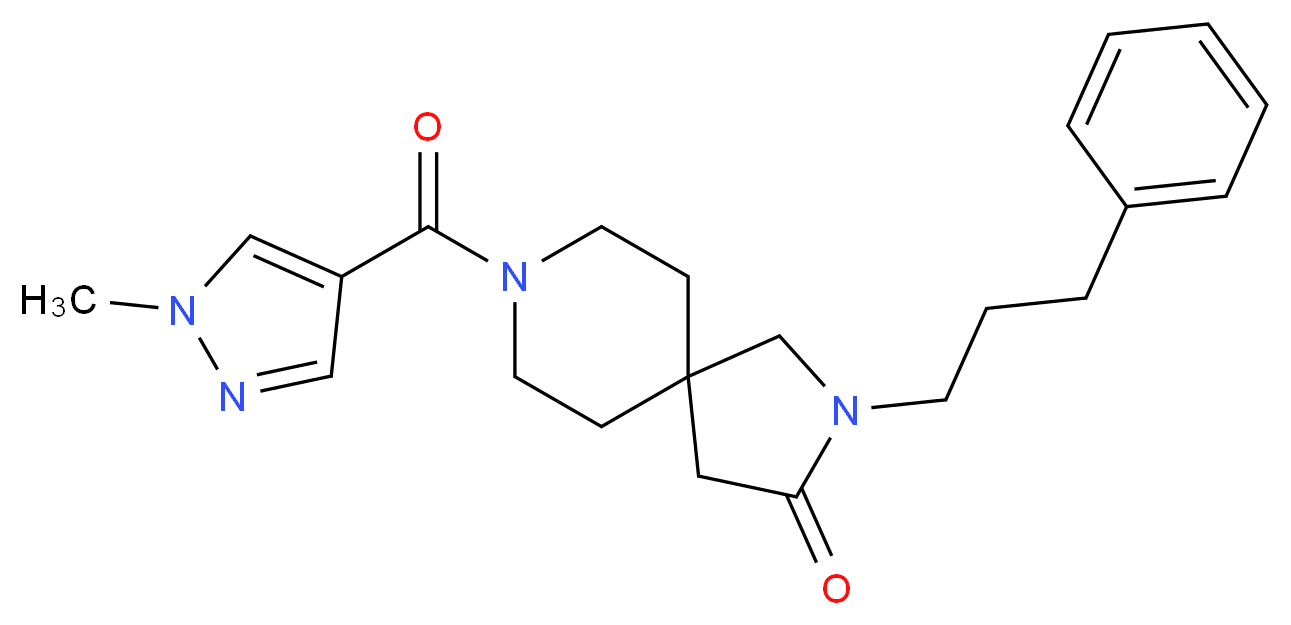 8-[(1-methyl-1H-pyrazol-4-yl)carbonyl]-2-(3-phenylpropyl)-2,8-diazaspiro[4.5]decan-3-one_Molecular_structure_CAS_)