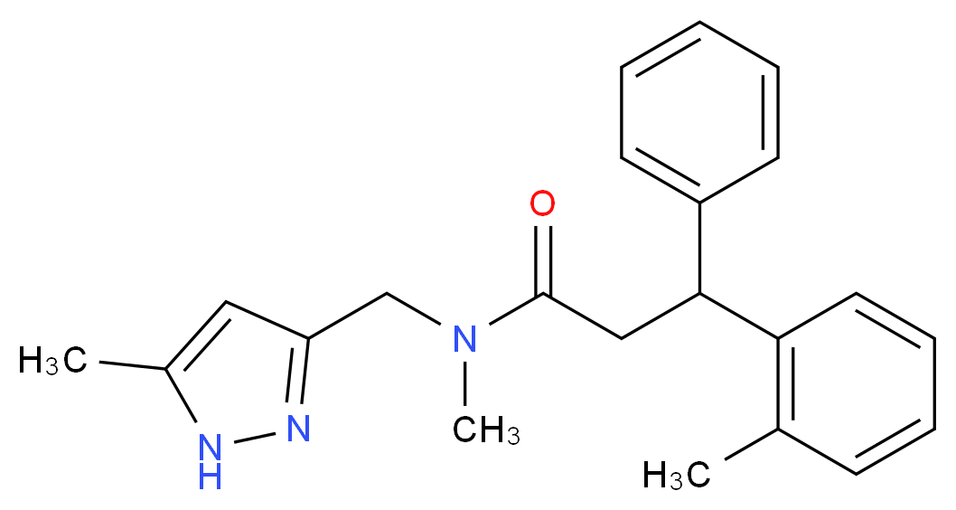 N-methyl-3-(2-methylphenyl)-N-[(5-methyl-1H-pyrazol-3-yl)methyl]-3-phenylpropanamide_Molecular_structure_CAS_)