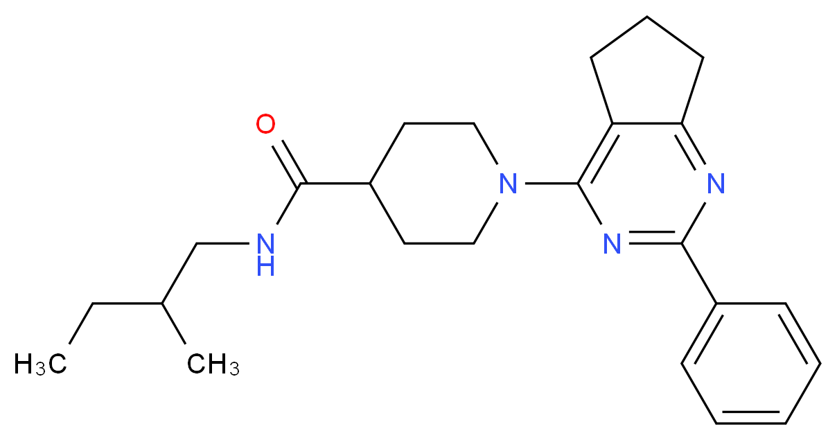 N-(2-methylbutyl)-1-(2-phenyl-6,7-dihydro-5H-cyclopenta[d]pyrimidin-4-yl)-4-piperidinecarboxamide_Molecular_structure_CAS_)