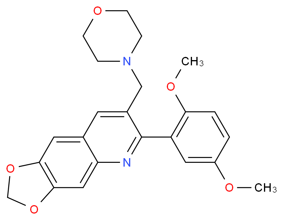 6-(2,5-dimethoxyphenyl)-7-(4-morpholinylmethyl)[1,3]dioxolo[4,5-g]quinoline_Molecular_structure_CAS_)