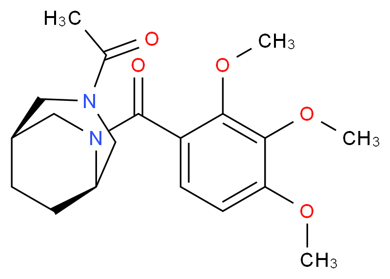 (1S*,5R*)-3-acetyl-6-(2,3,4-trimethoxybenzoyl)-3,6-diazabicyclo[3.2.2]nonane_Molecular_structure_CAS_)