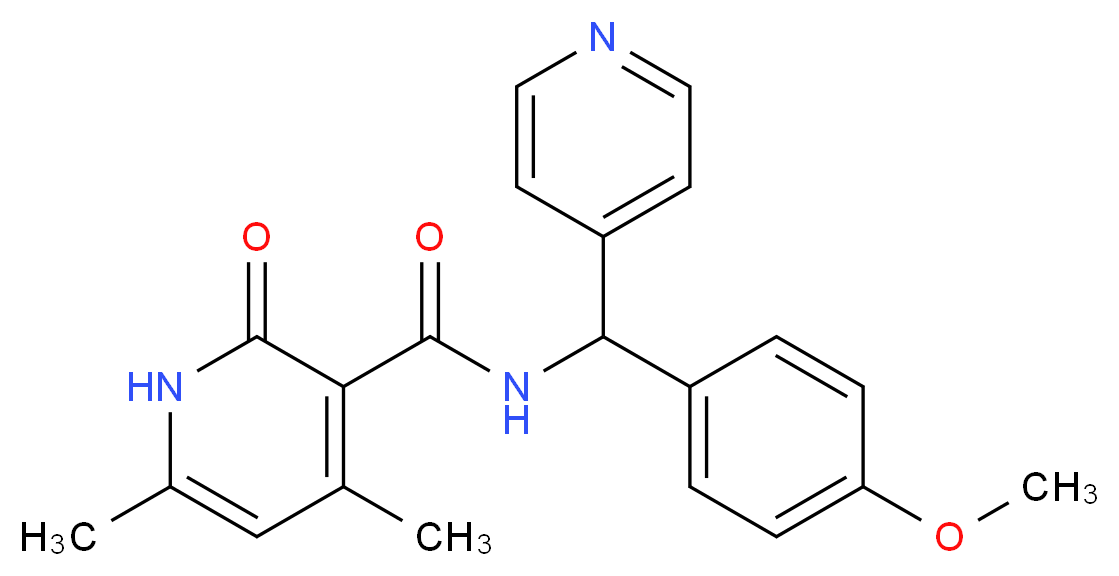 N-[(4-methoxyphenyl)(4-pyridinyl)methyl]-4,6-dimethyl-2-oxo-1,2-dihydro-3-pyridinecarboxamide_Molecular_structure_CAS_)