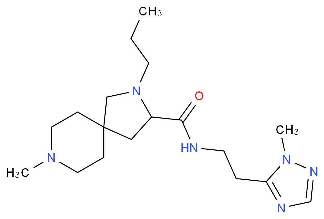 8-methyl-N-[2-(1-methyl-1H-1,2,4-triazol-5-yl)ethyl]-2-propyl-2,8-diazaspiro[4.5]decane-3-carboxamide_Molecular_structure_CAS_)