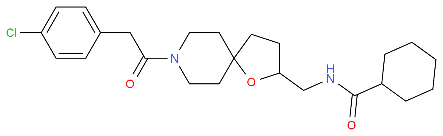 N-({8-[2-(4-chlorophenyl)acetyl]-1-oxa-8-azaspiro[4.5]dec-2-yl}methyl)cyclohexanecarboxamide_Molecular_structure_CAS_)