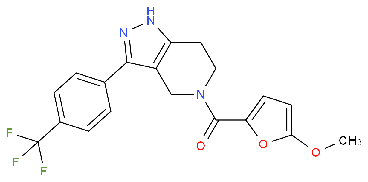 5-(5-methoxy-2-furoyl)-3-[4-(trifluoromethyl)phenyl]-4,5,6,7-tetrahydro-1H-pyrazolo[4,3-c]pyridine_Molecular_structure_CAS_)