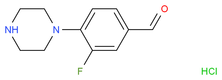 3-Fluoro-4-(1-piperazino)-benzaldehyde hydrochloride_Molecular_structure_CAS_)
