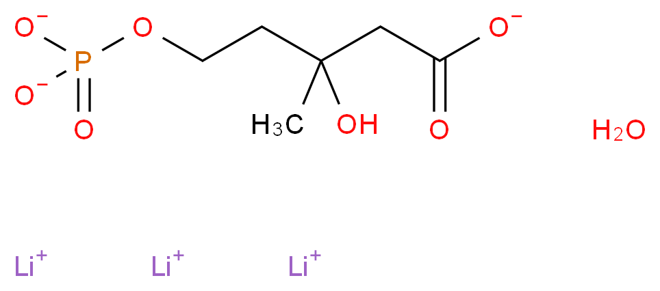 (±)-Mevalonic acid 5-phosphate trilithium salt hydrate_Molecular_structure_CAS_868553-49-5(anhydrous))