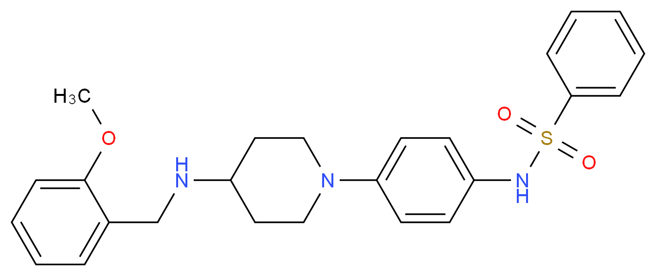 N-(4-{4-[(2-methoxybenzyl)amino]-1-piperidinyl}phenyl)benzenesulfonamide_Molecular_structure_CAS_)