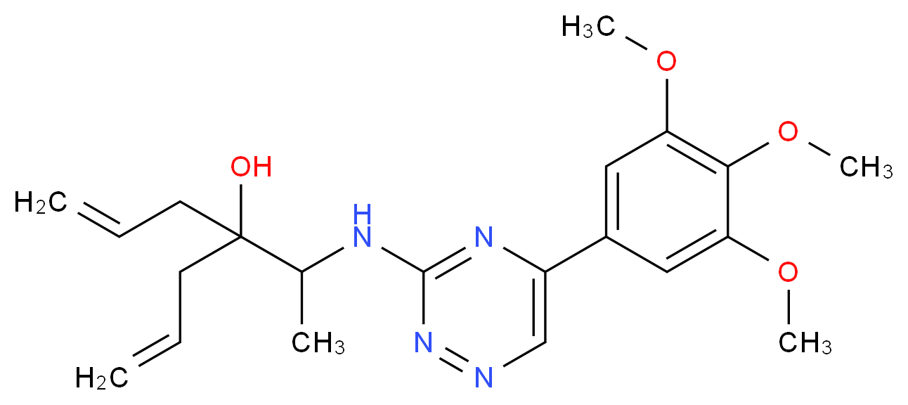 4-(1-{[5-(3,4,5-trimethoxyphenyl)-1,2,4-triazin-3-yl]amino}ethyl)-1,6-heptadien-4-ol_Molecular_structure_CAS_)