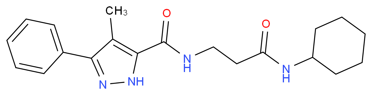 N-[3-(cyclohexylamino)-3-oxopropyl]-4-methyl-3-phenyl-1H-pyrazole-5-carboxamide (non-preferred name)_Molecular_structure_CAS_)