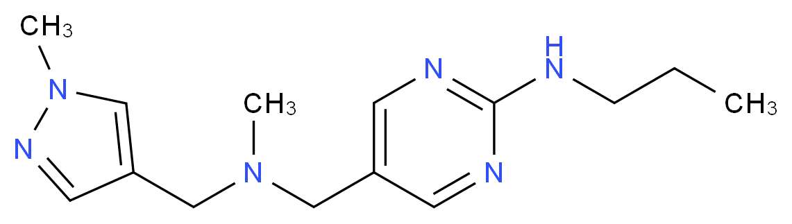 5-({methyl[(1-methyl-1H-pyrazol-4-yl)methyl]amino}methyl)-N-propylpyrimidin-2-amine_Molecular_structure_CAS_)
