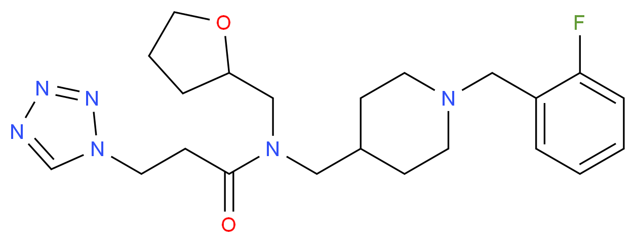 N-{[1-(2-fluorobenzyl)-4-piperidinyl]methyl}-N-(tetrahydro-2-furanylmethyl)-3-(1H-tetrazol-1-yl)propanamide_Molecular_structure_CAS_)